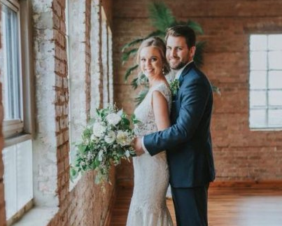 Morgan Kolkmeyer With Her Husband Ryan Micheal At Their Wedding Ceremony
